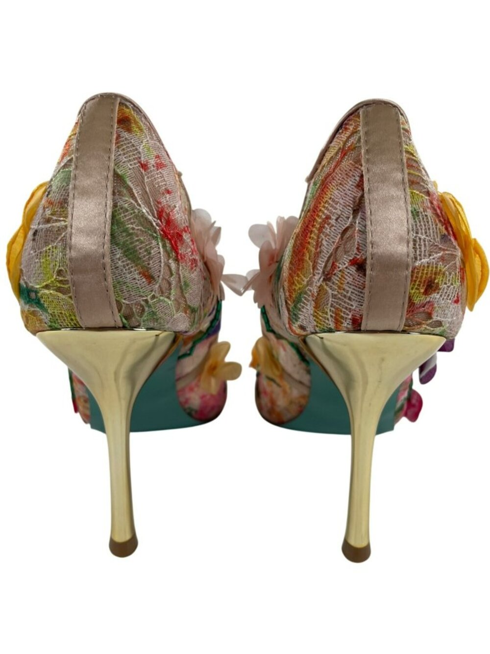 Betsey Johnson SB-Kaley Pump Heels Floral Lace Heels 3D Flower Women's Sz 9 NEW - Picture 7 of 11